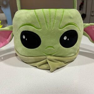 Green Baby Yoda Plush Halloween basket